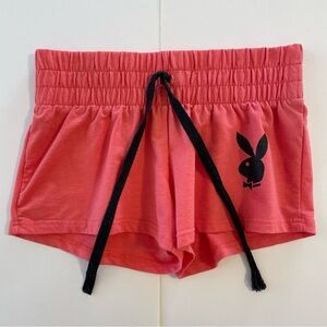 PLAYBOY Sleepwear Coral Lounge Shorts with Black Logo Size M